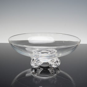 Steuben Crystal Bowl with Four Air-Twist Feet