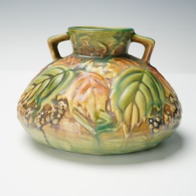 Roseville Pottery Double Handled Blackberry Vase