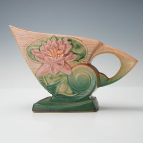Roseville Pottery Pink Green Cornucopia, Water Lily
