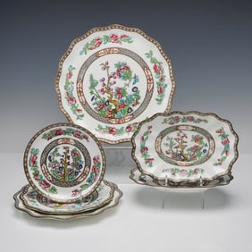 6pc Coalport Mixed Plates and Platter, Indian Tree Multicolor