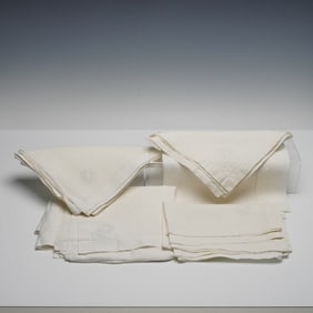 Assortment of Linen Handkerchiefs with Monogram Embroidery