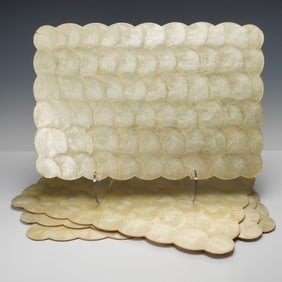 4pc Shell-Craft Rectangular Placemats, Capiz Shell