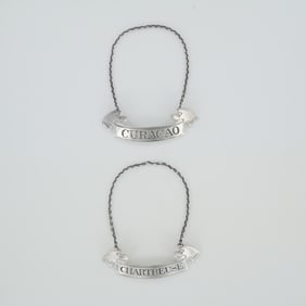 2pc Gorham Sterling Silver Decanter Labels