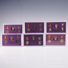 6pc 1986-S to 1993-S United States Mint Proof Coin Sets