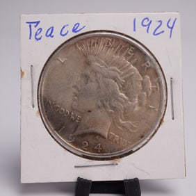 1924 Peace Dollar Silver One Dollar Coin