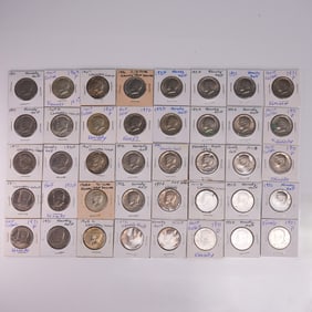 40pc Kennedy Half Dollar Coins 1967 to 1972 in Holders