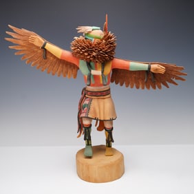 Hopi Carved Wooden Kachina Doll, Eagle Dancer by Malcolm Youvella, Signed