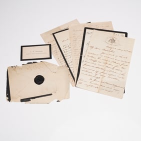 6pc Consulate Correspondence and Calling Card, 1866-1870