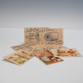 8pc J&P Coats Advertising Cards, Best Six Cord Thread