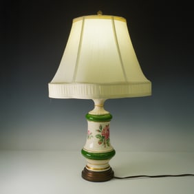 Porcelain Table Lamp with Floral Decoration