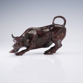 Brass Charging Bull Paperweight