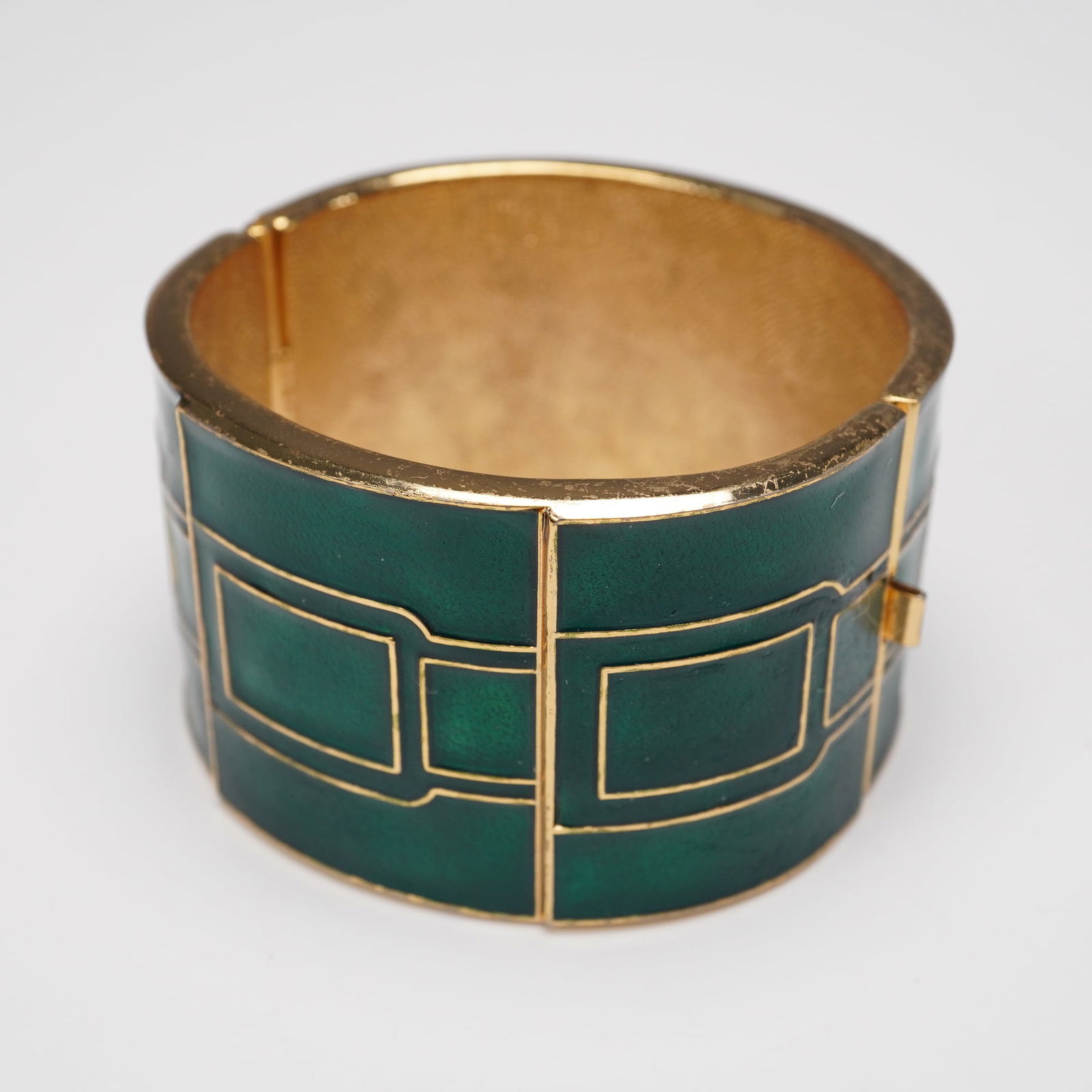 Lanvin Paris Enameled Gold-Tone Cuff Bracelet (1 of 5)