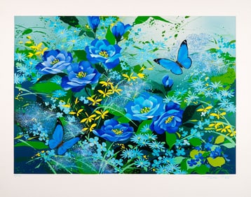 Tatsuo Ito, Serigraph on Paper, Butterflies, Signed & Numbered