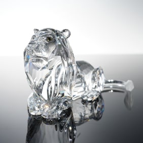 Swarovski Crystal Figurine with Base, Lion