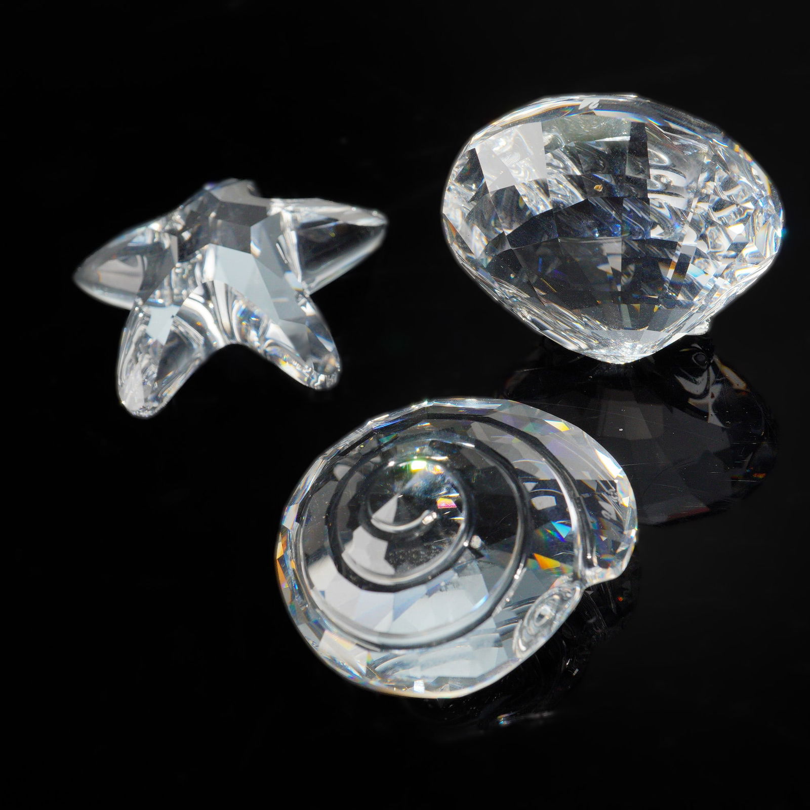 3pc Swarovski Crystal Renewal Gift Figurines, Starfish, Scallop, Top Shell (1 of 5)