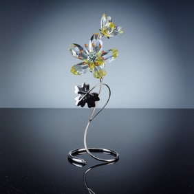 Swarovski Crystal Paradise Flower Sculpture, Deoria Yellow