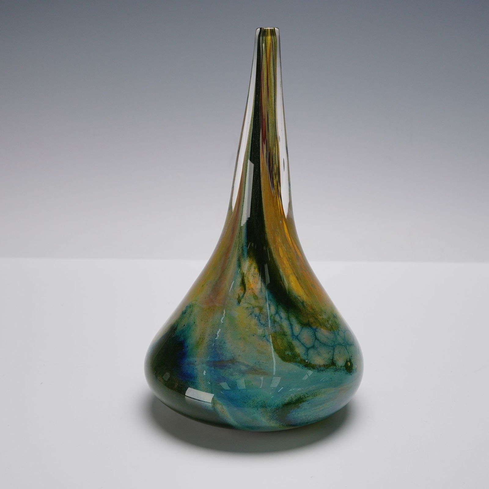 Glass Blowers of Hollywood Tear Drop Art Glass Vase, Signed (1 of 6)
