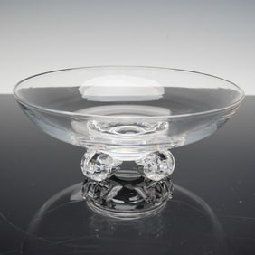 Steuben Crystal Bowl with Four Air-Twist Feet