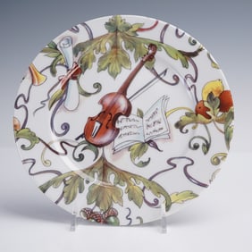 Limoges Porcelain Decorative Plate with Musical Motif