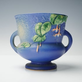 Roseville Pottery Blue Jardeniere, Fuchsia