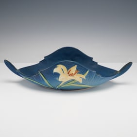 Roseville Pottery Console Bowl, Zephyr Lily
