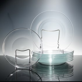 9pc Attributed to Steuben Glass Salad and Dinner Plates