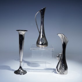 3pc International Silver Company Silverplated Bud Vases