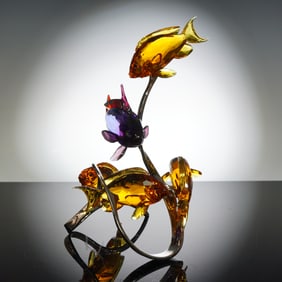 Swarovski Crystal Figurine, Sea Goldies Tropical Fish, Paradise Collection