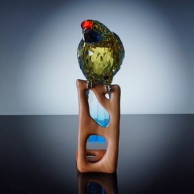 Swarovski Crystal Paradise Bird Figurine, Green Rosella