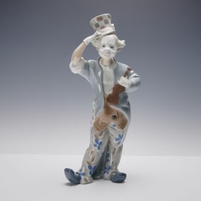 Lladro Porcelain Figurine, Clown with Violin 01001126