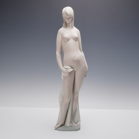 Lladro Matte Porcelain Sculpture, Nude 01014511