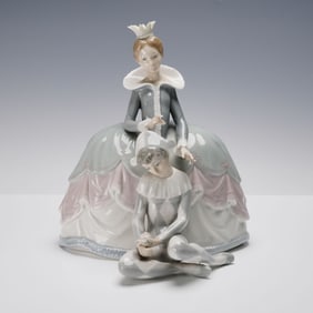 Lladro Porcelain Figurine, Lady with Young Harlequin 1004883