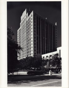 Silver Print Photograph, 1980s Art Deco Building Miami