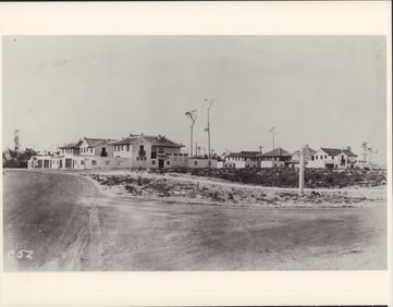 Silver Print Photograph, Homes in Chinese Village, Coral Gables, Miami