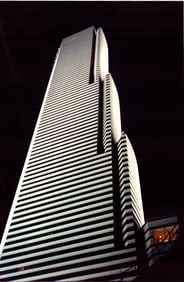 Architectural Photograph, Miami Tower at Night, Downtown Miami