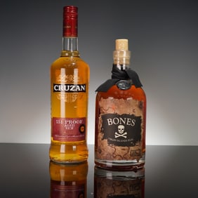 2pc Cruzan 151 Proof Aged Rum & Bones Virgin Islands Rum