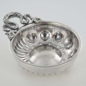 Tiffany & Co. Sterling Tastevin with Snake Handle