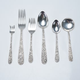 6pc S. Kirk & Son Sterling Silver Flatware, Repousse
