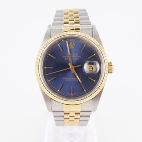 Rolex Oyster Perpetual Datejust Stainless Steel 18K Gold Wristwatch