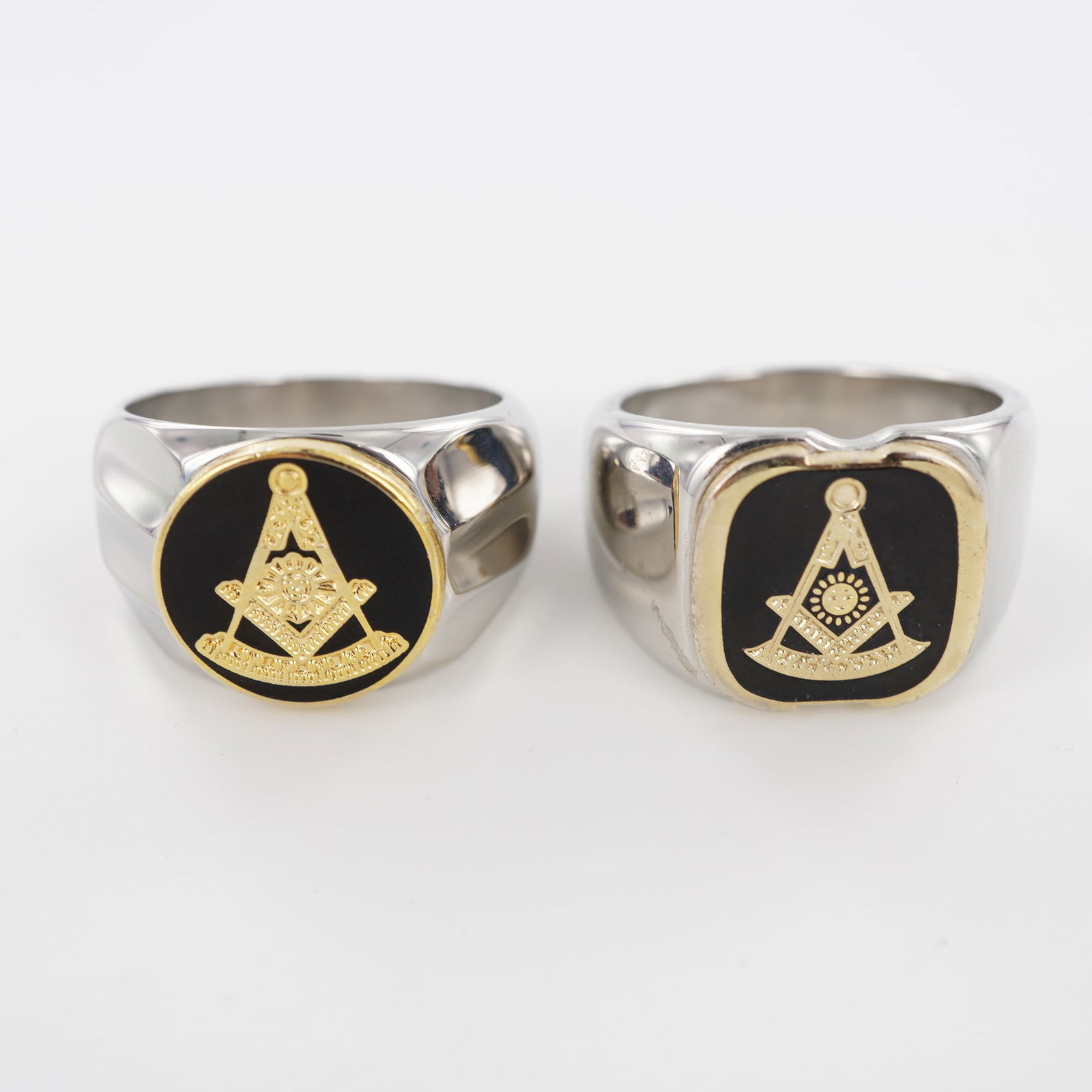 2pc Stainless Steel Past Master Masonic Rings (1 of 5)