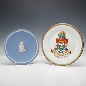 2pc Royal Doulton & Wedgwood Commemorative Plates, Cayman Islands