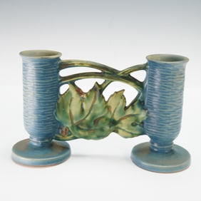 Roseville Double Bud Vase, Bushberry