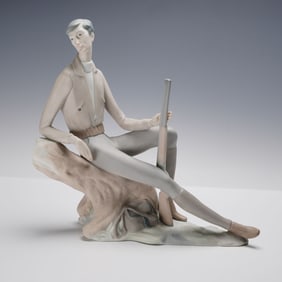 Rare, Early Lladro Porcelain Hunter Figurine