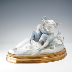 Very Rare Lladro Porcelain Figurine, Romantic Serenade 1010304.13