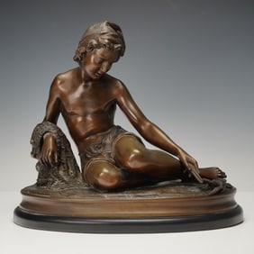 Neapolitan Fisherman Bronze Sculpture, Manner of François Rude (1784-1855)