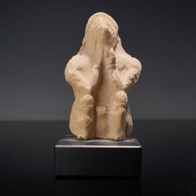 Ancient Babylonian Terracotta Seated Animal Headed Figure