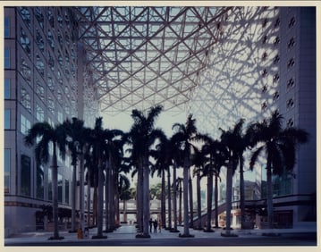 Peter Aaron, Color Photo, SE Financial Center Atrium, Miami 1986