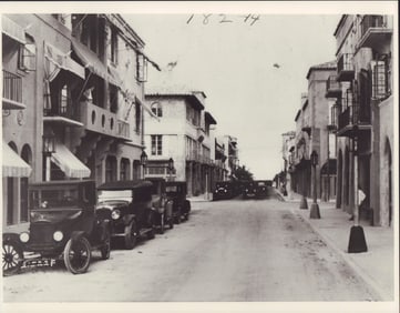 Silver Print Photograph, Street in Old Miami, Florida, 1920