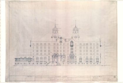 Architectural Design Print of Nautilus Hotel Miami Beach, 1928