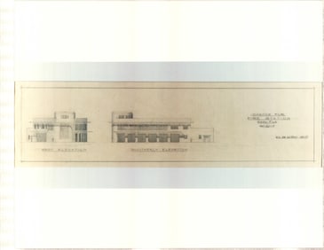 Architectural Illustration Print, Fire Station Miami 1935